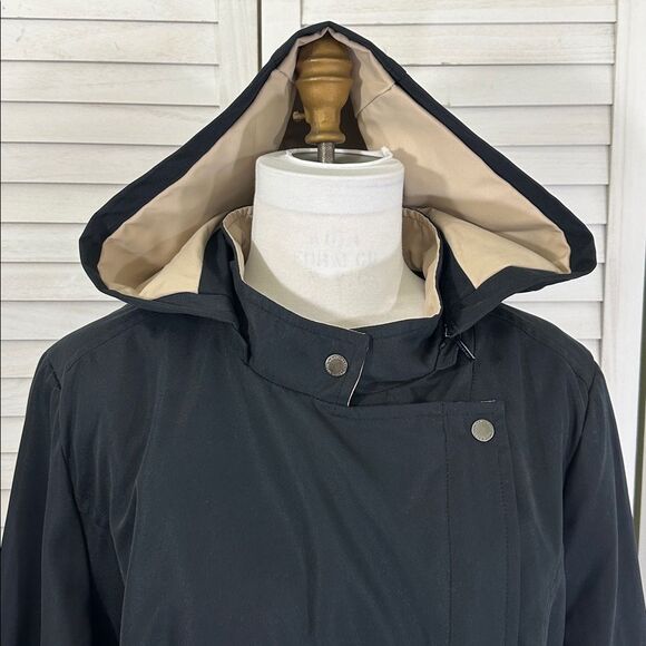 Dennis Basso Size 2X Hooded Coat Weather Resistant Black - Picture 4 of 15